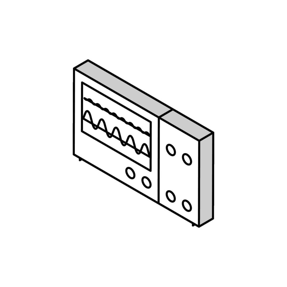 Oszilloskop elektrisch Ingenieur isometrisch Symbol Vektor Illustration