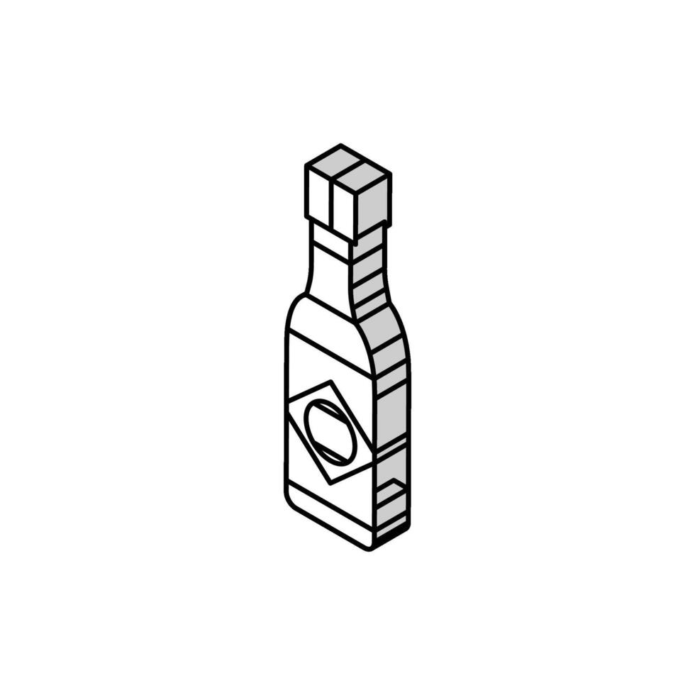 heiß Soße Flasche isometrisch Symbol Vektor Illustration