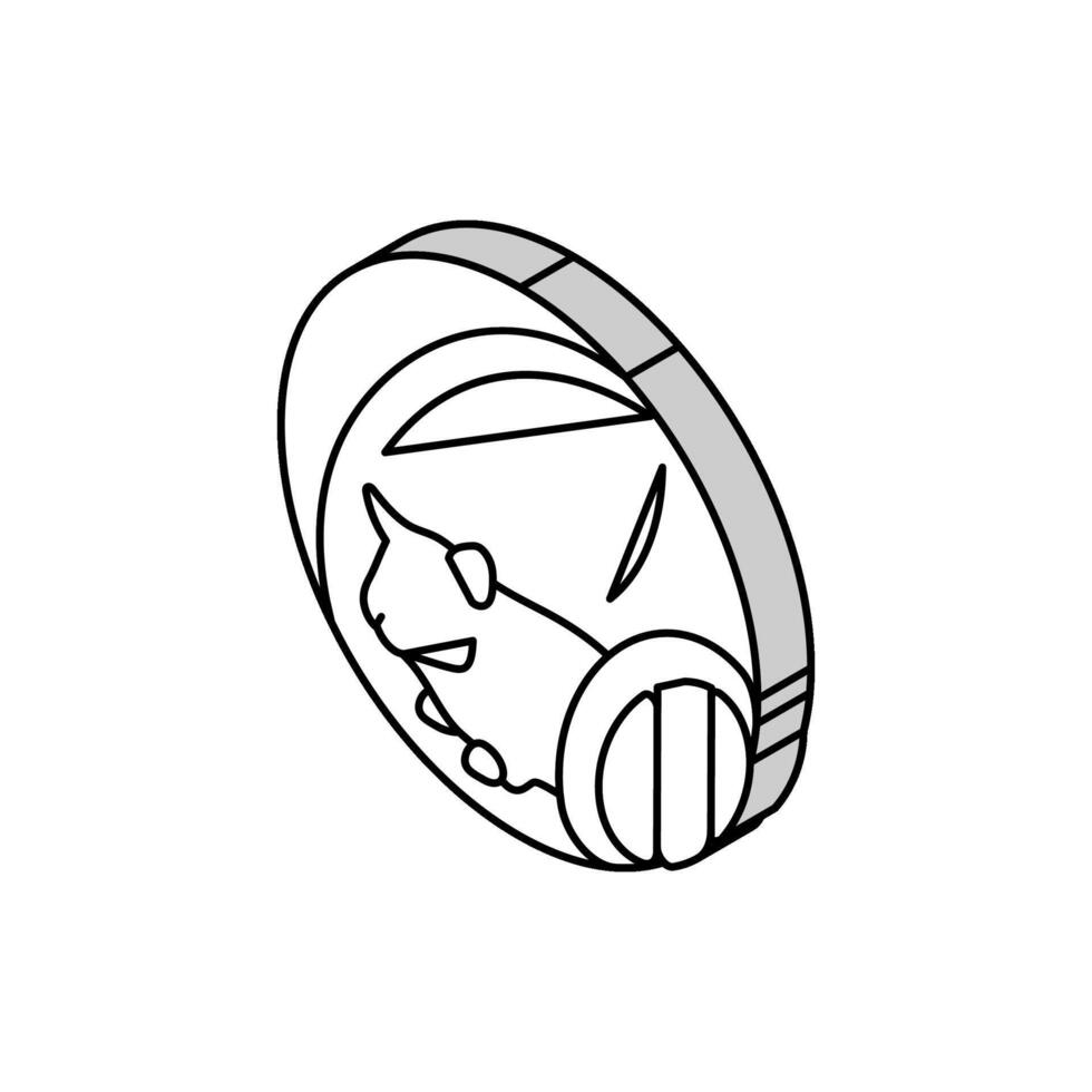 hamster i boll sällskapsdjur isometrisk ikon vektor illustration
