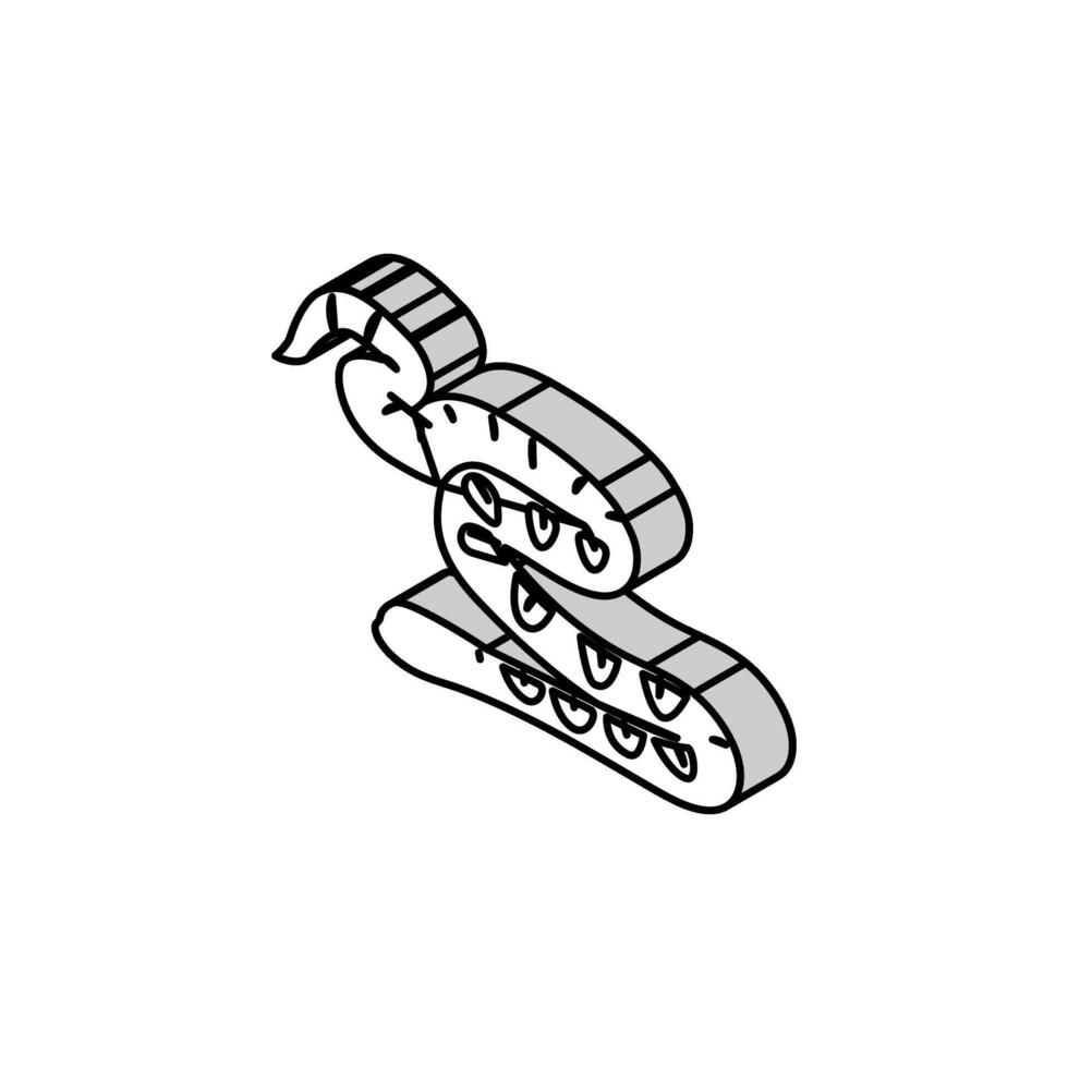 Mais Schlange Tier Schlange isometrisch Symbol Vektor Illustration