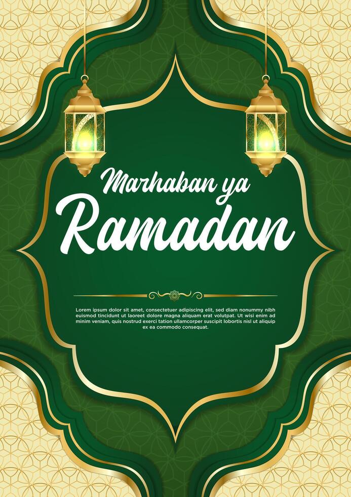 Vektor Grün Luxus Ramadan kareem Poster Vorlage