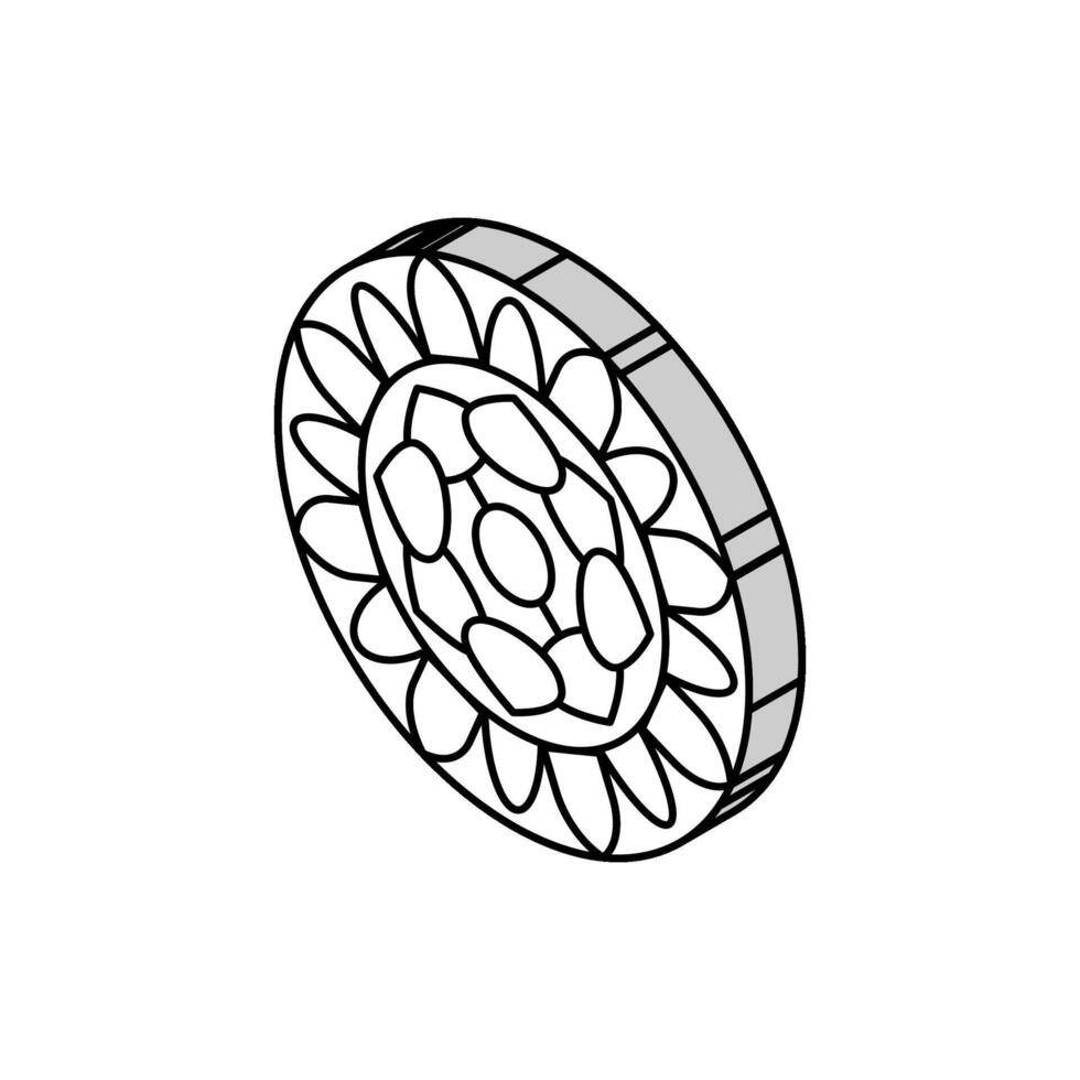 Mandala Buddhismus isometrisch Symbol Vektor Illustration