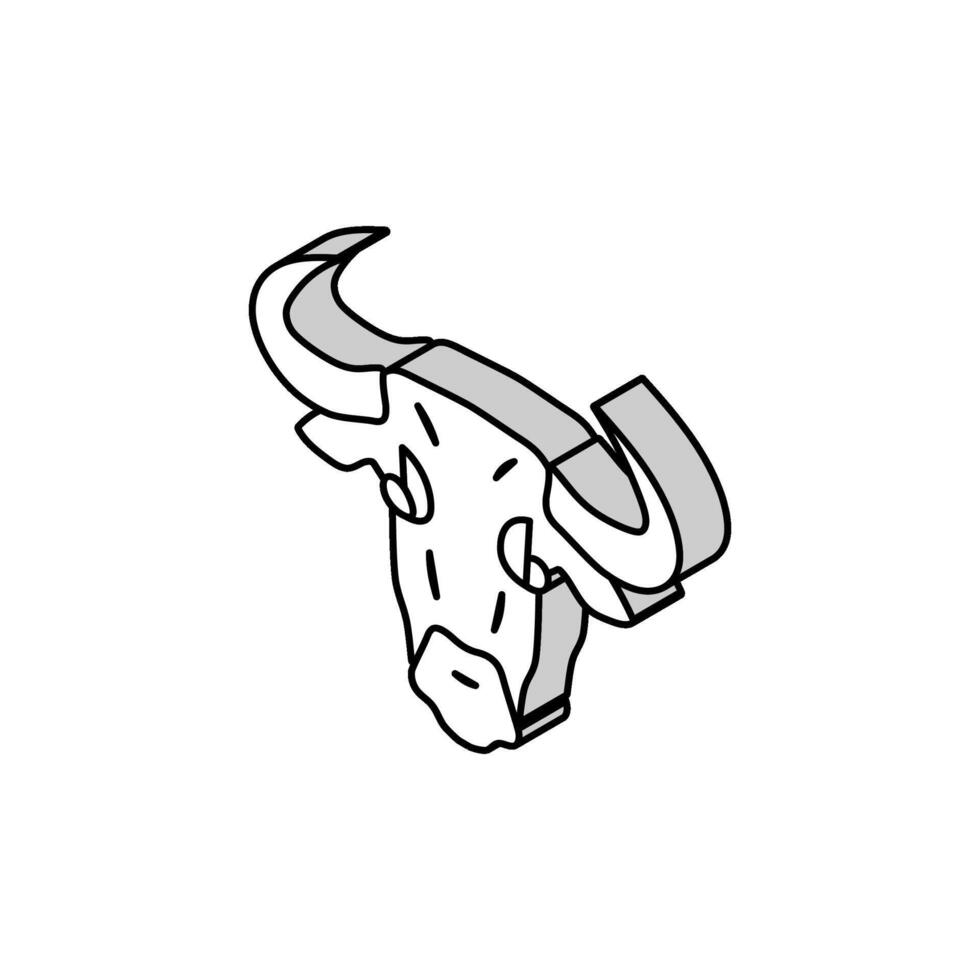 Tier Stier Kopf isometrisch Symbol Vektor Illustration