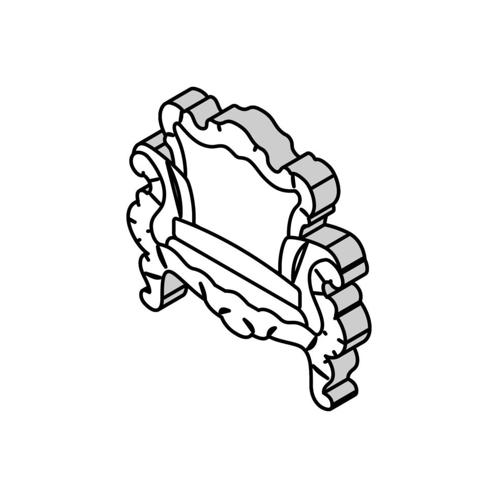 fåtölj lyx kunglig isometrisk ikon vektor illustration