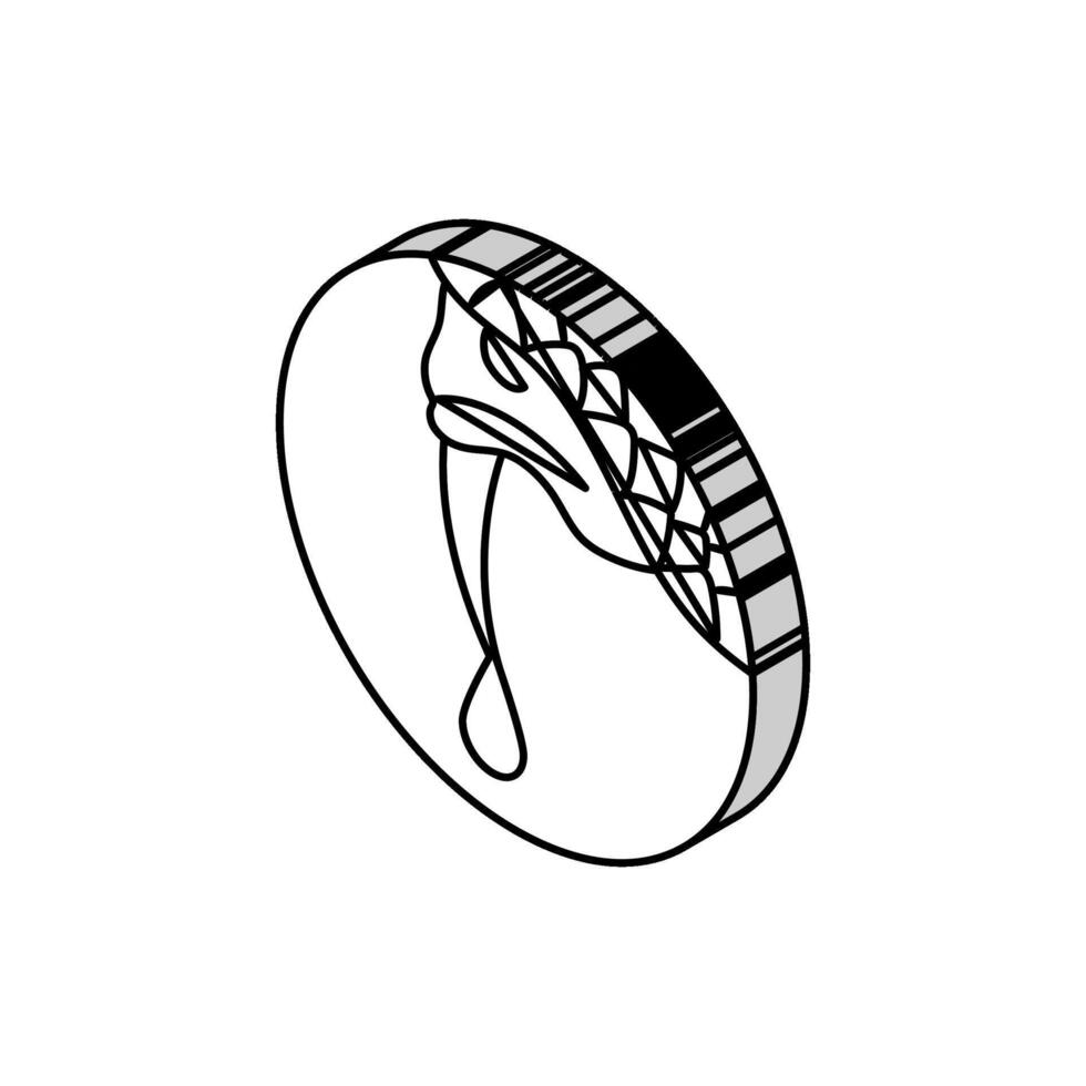 giftig Schlange Tier isometrisch Symbol Vektor Illustration