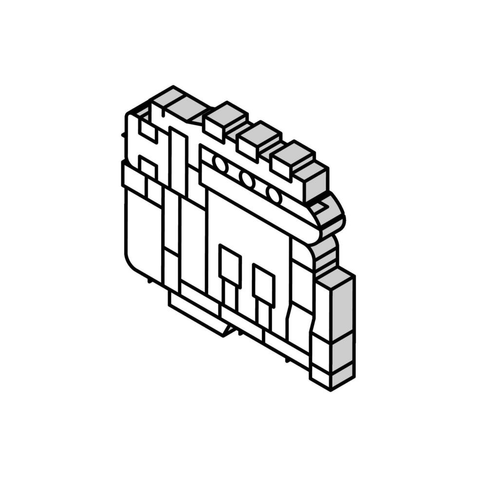 Auto Motor Auto Mechaniker isometrisch Symbol Vektor Illustration