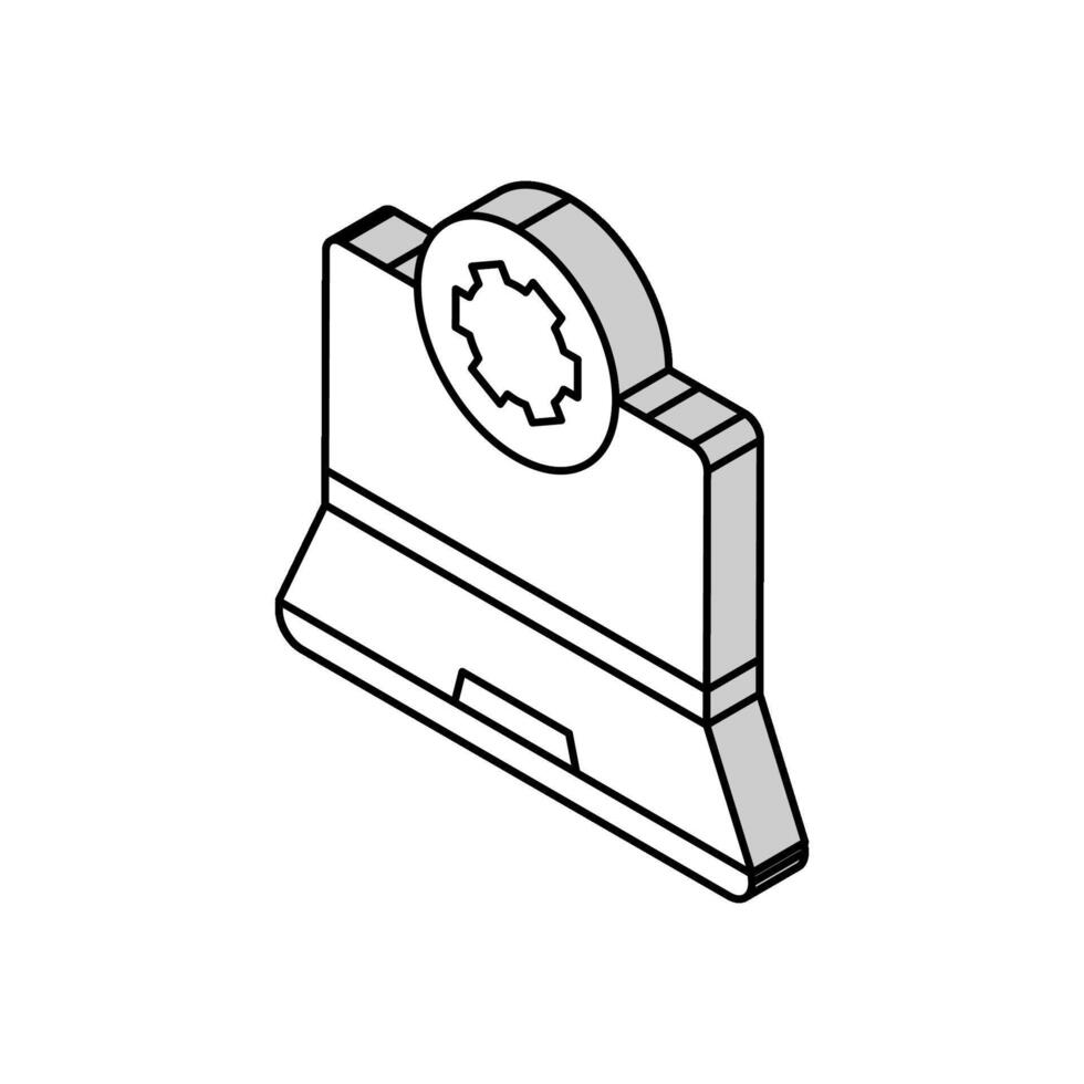 Laptop Instandhaltung Reparatur Computer isometrisch Symbol Vektor Illustration