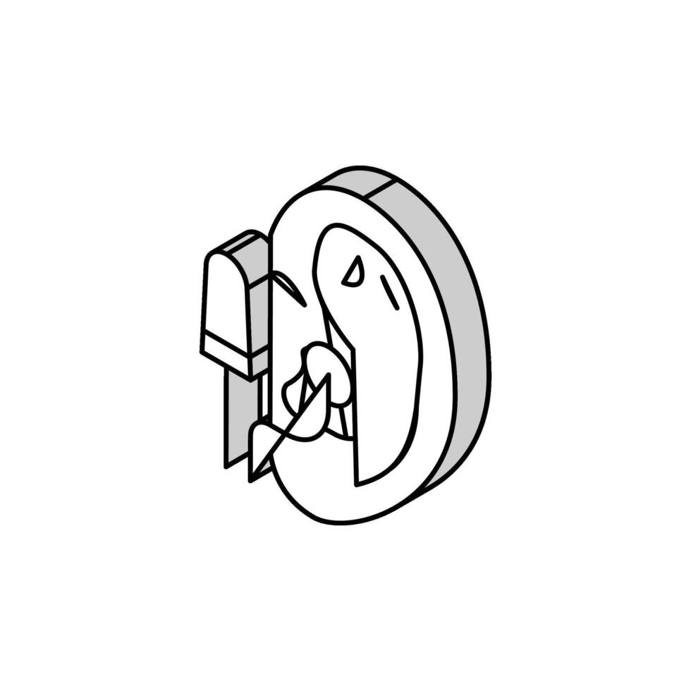 öronpropp användande audiologist läkare isometrisk ikon vektor illustration