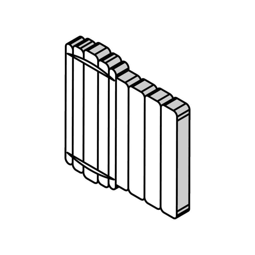 Bambus scrollen Taoismus isometrisch Symbol Vektor Illustration