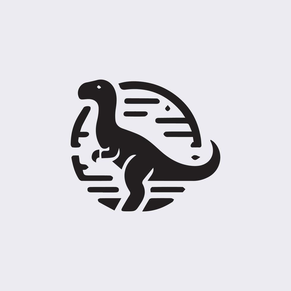 schwarz Dinosaurier Silhouetten, Dinosaurier Logo Symbol vektor