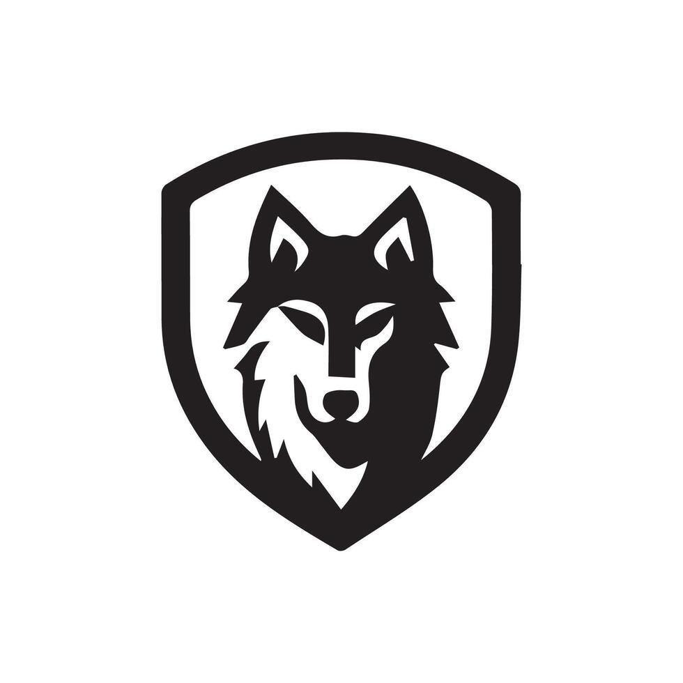 Wolf Kopf Illustration Logo Design. Wolf Maskottchen Vektor