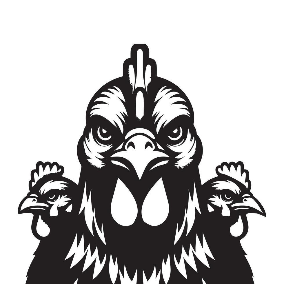 kyckling huvud logotyp design mall, kyckling tupp symbol vektor