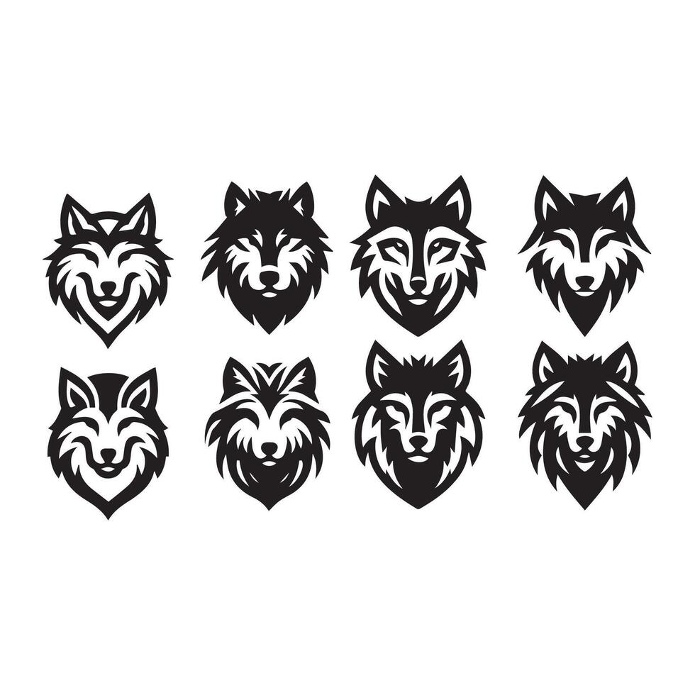 Wolf Kopf Illustration Logo Design. Wolf Maskottchen Vektor