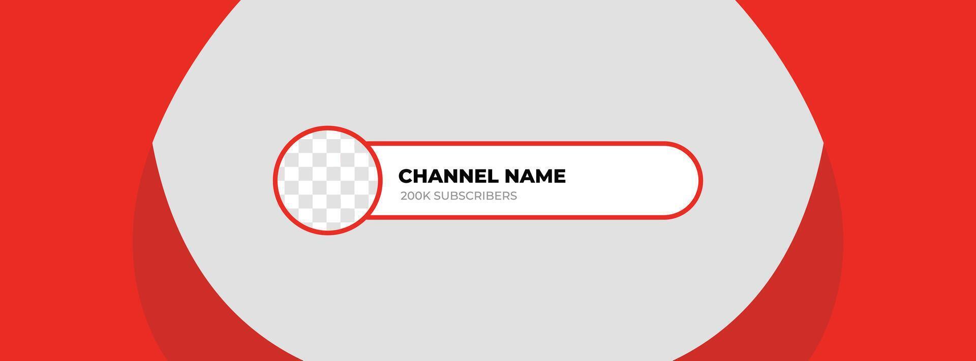 Youtube Kanal Name niedriger dritte. rot Übertragung Banner zum Kanal Youtube vektor