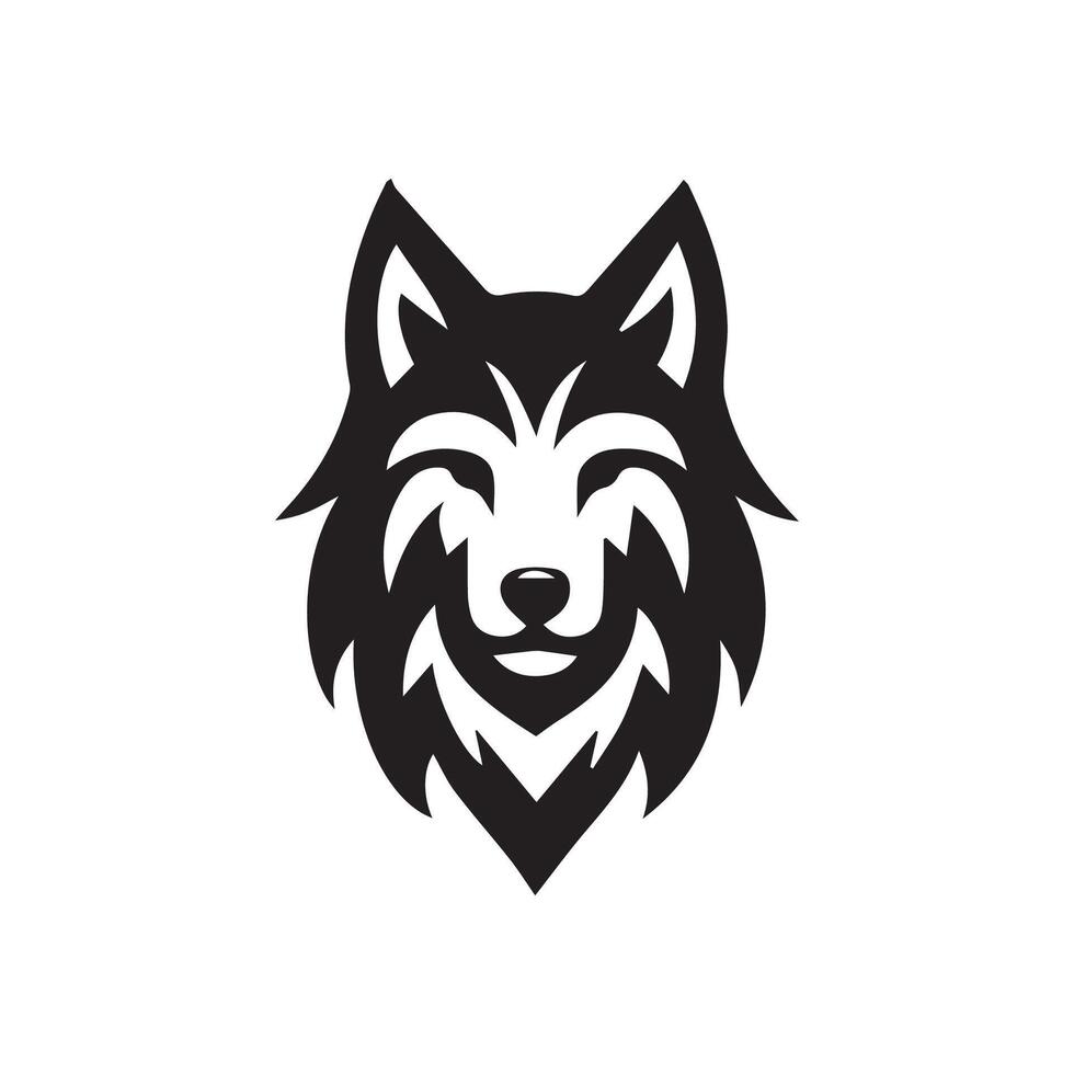 Wolf Kopf Illustration Logo Design. Wolf Maskottchen Vektor