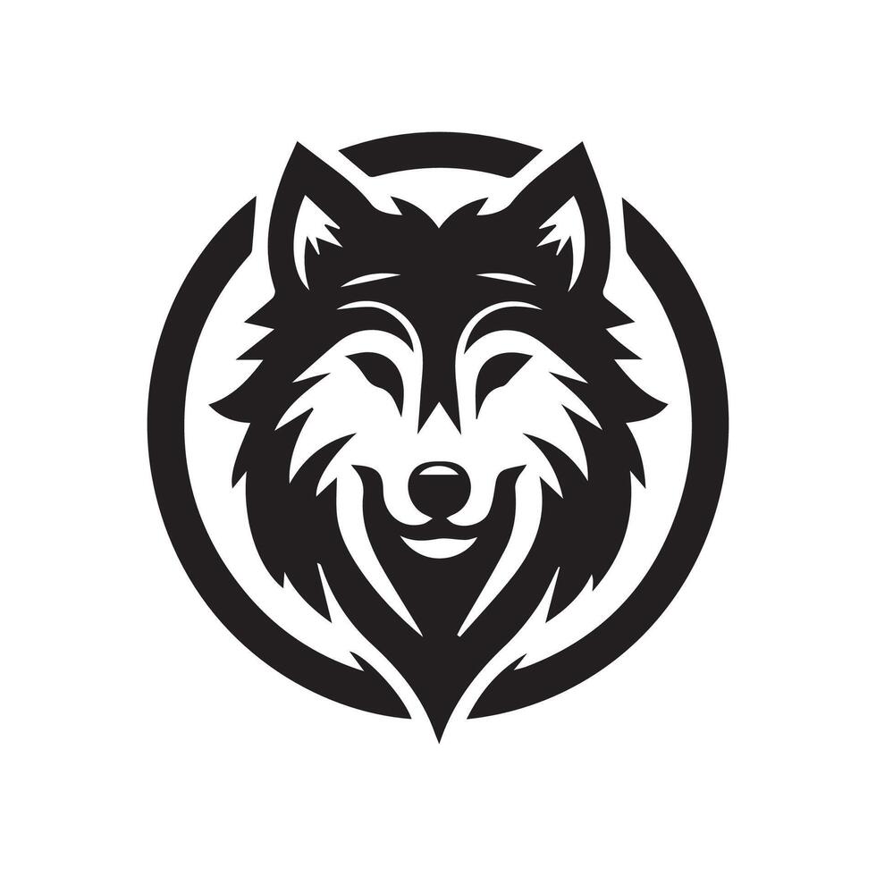 Wolf Kopf Illustration Logo Design. Wolf Maskottchen Vektor