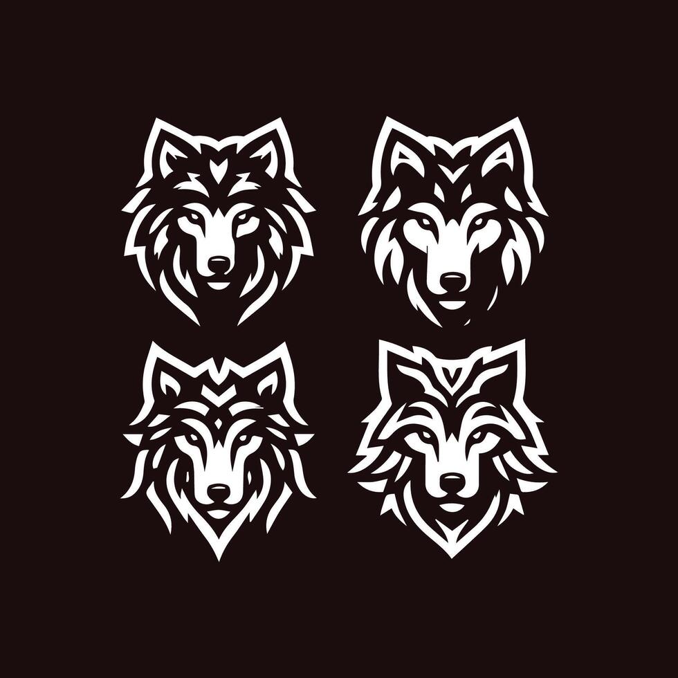 Wolf Kopf Illustration Logo Design. Wolf Maskottchen Vektor