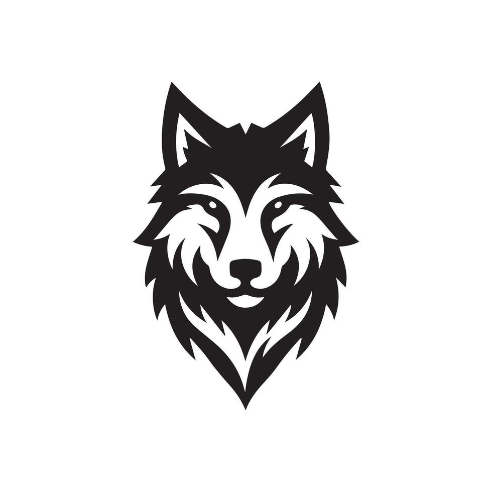 Wolf Kopf Illustration Logo Design. Wolf Maskottchen Vektor