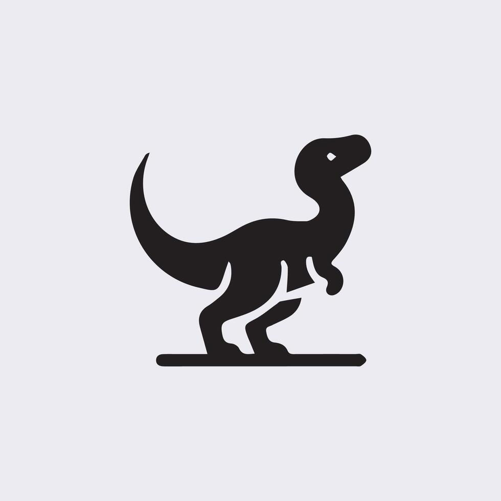 schwarz Dinosaurier Silhouetten, Dinosaurier Logo Symbol vektor