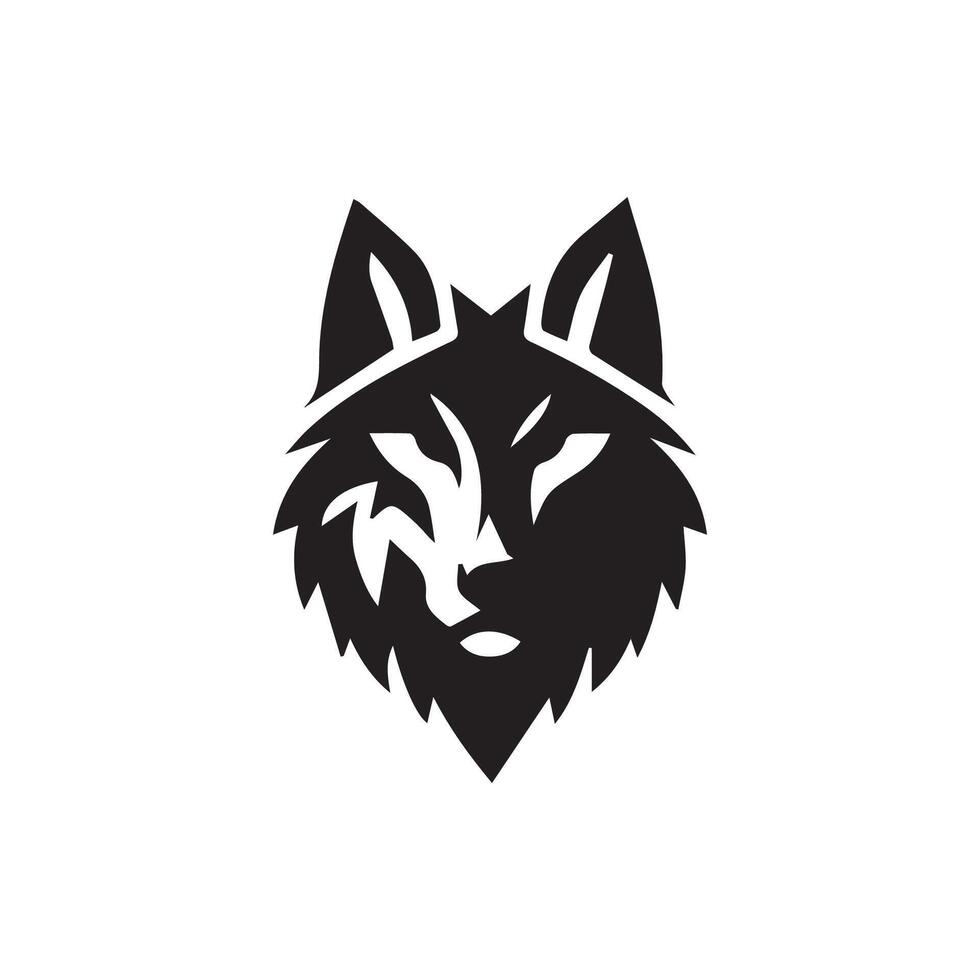 Wolf Kopf Illustration Logo Design. Wolf Maskottchen Vektor