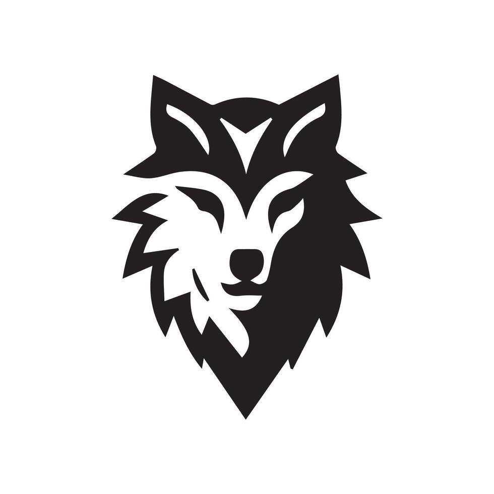 Wolf Kopf Illustration Logo Design. Wolf Maskottchen Vektor