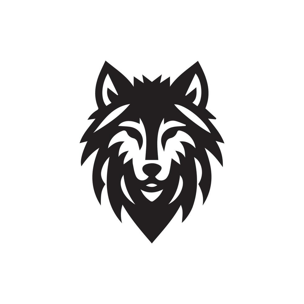 Wolf Kopf Illustration Logo Design. Wolf Maskottchen Vektor