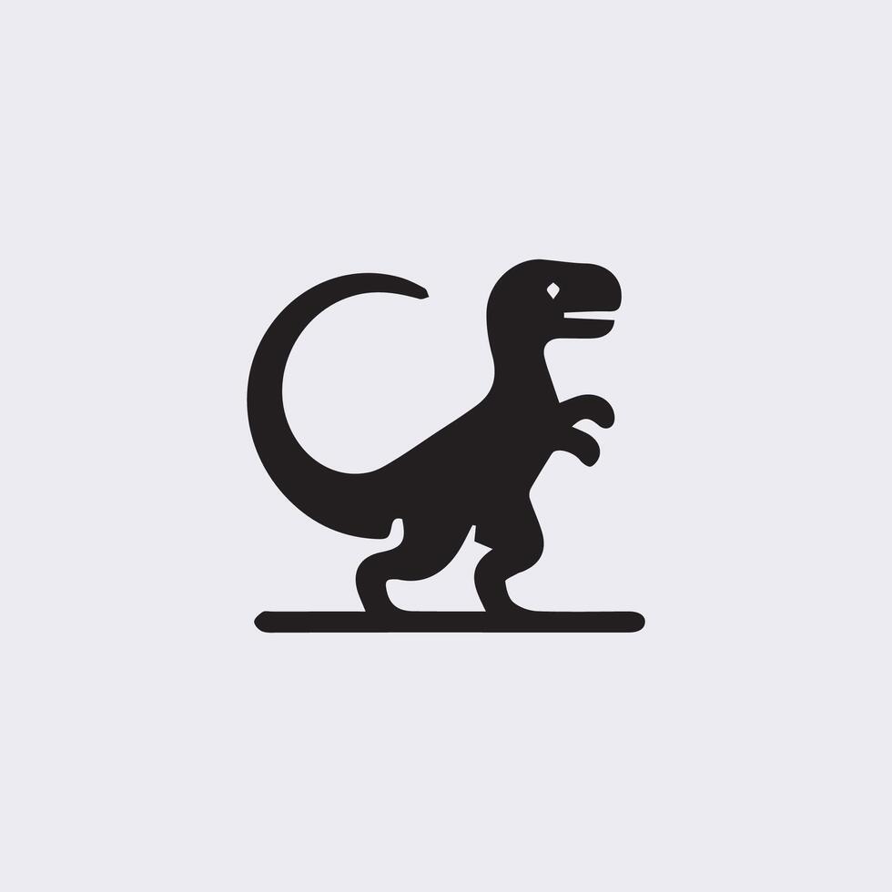 schwarz Dinosaurier Silhouetten, Dinosaurier Logo Symbol vektor