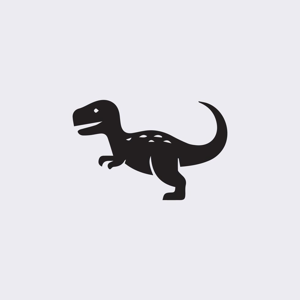 schwarz Dinosaurier Silhouetten, Dinosaurier Logo Symbol vektor