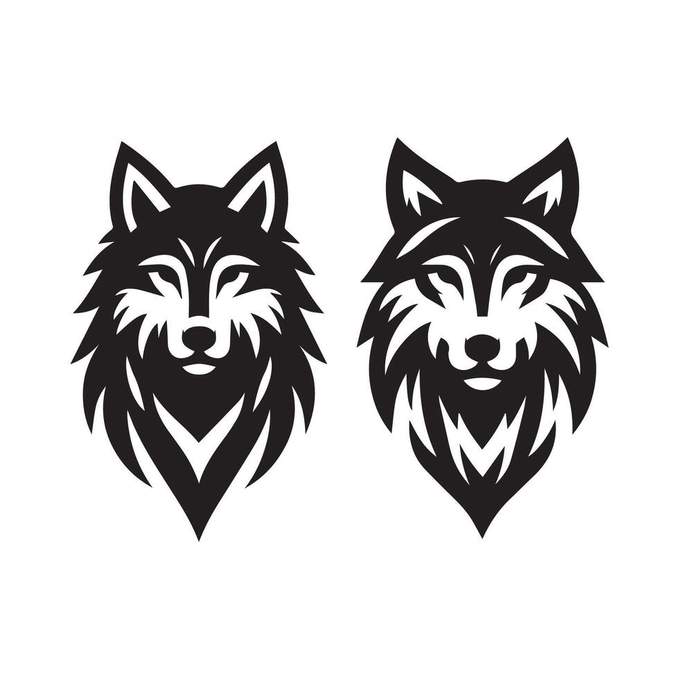 Wolf Kopf Illustration Logo Design. Wolf Maskottchen Vektor