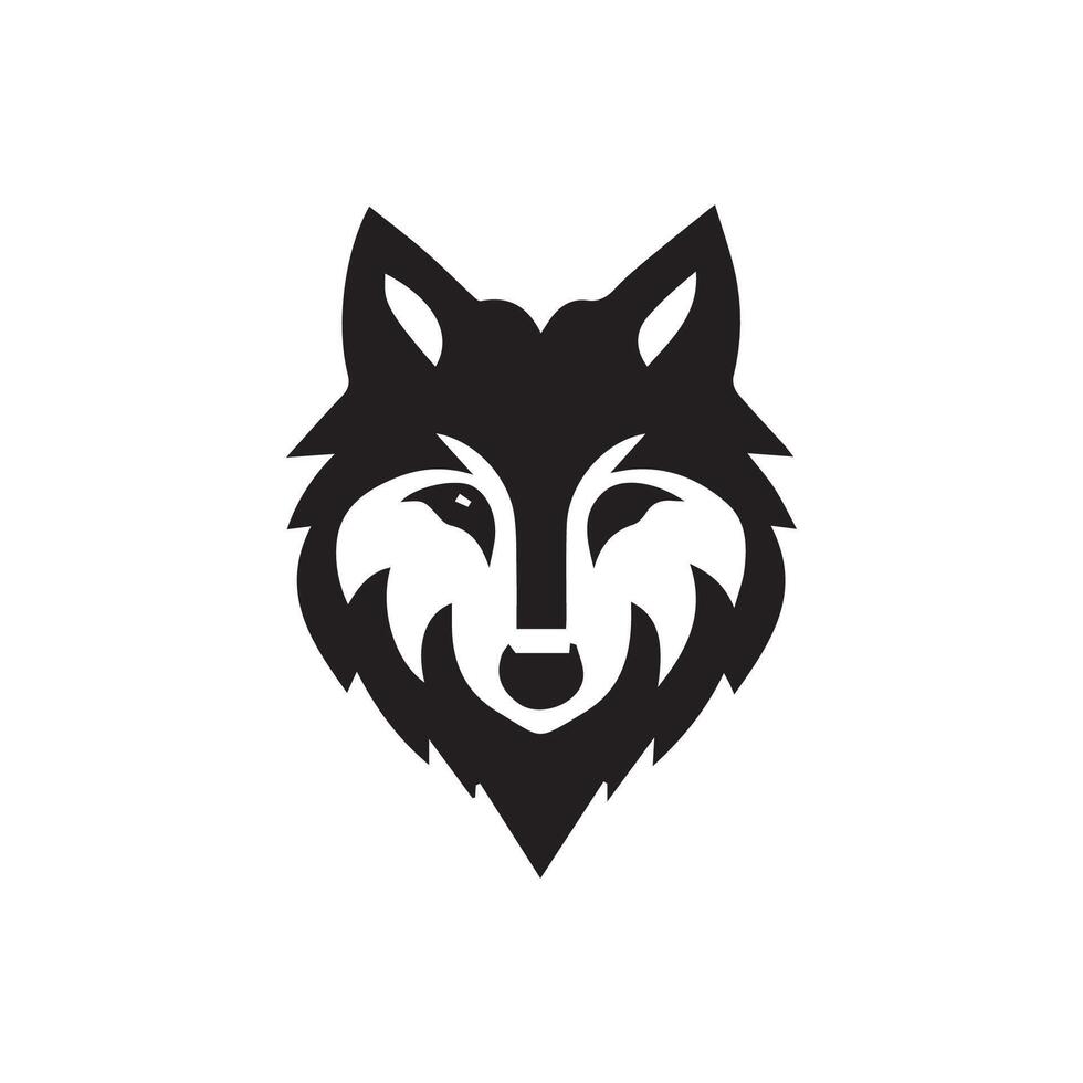 Wolf Kopf Illustration Logo Design. Wolf Maskottchen Vektor