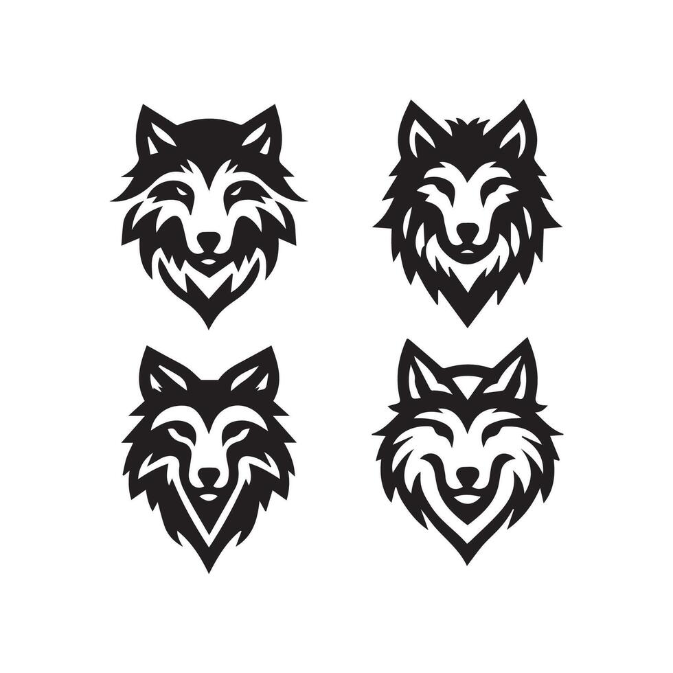 Varg huvud illustration logotyp design. Varg maskot vektor