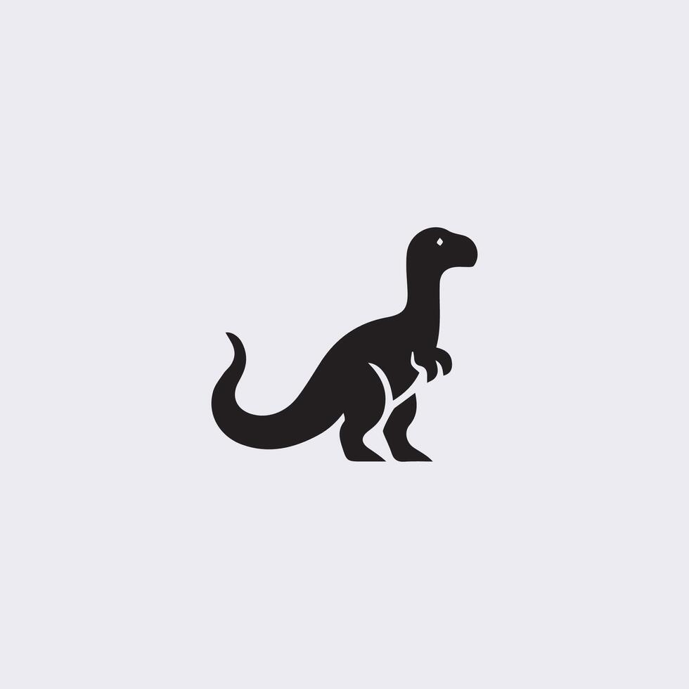 schwarz Dinosaurier Silhouetten, Dinosaurier Logo Symbol vektor