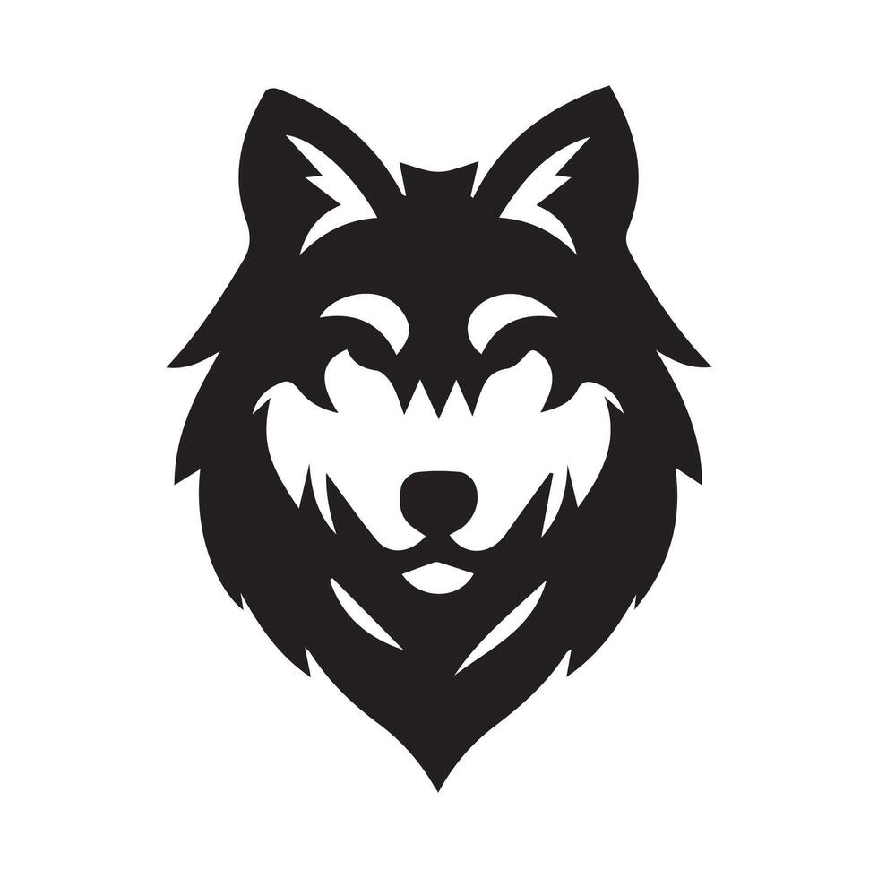 Wolf Kopf Illustration Logo Design. Wolf Maskottchen Vektor