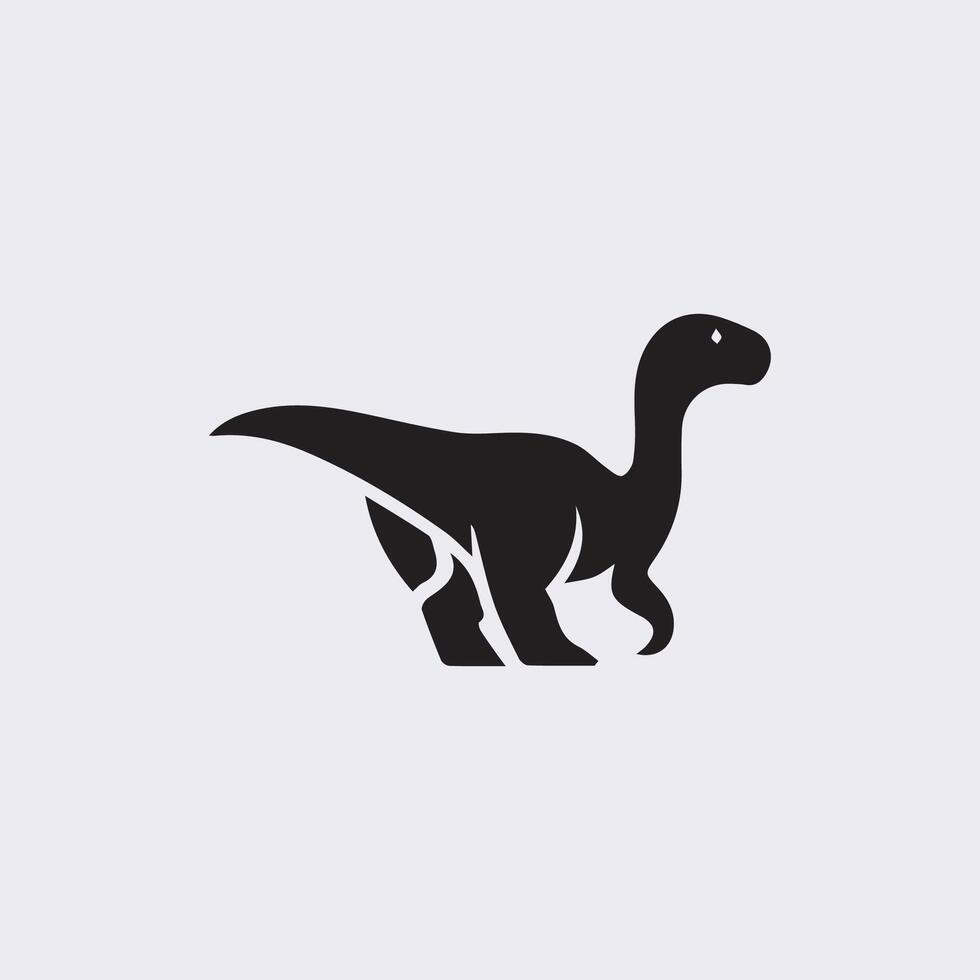 schwarz Dinosaurier Silhouetten, Dinosaurier Logo Symbol vektor