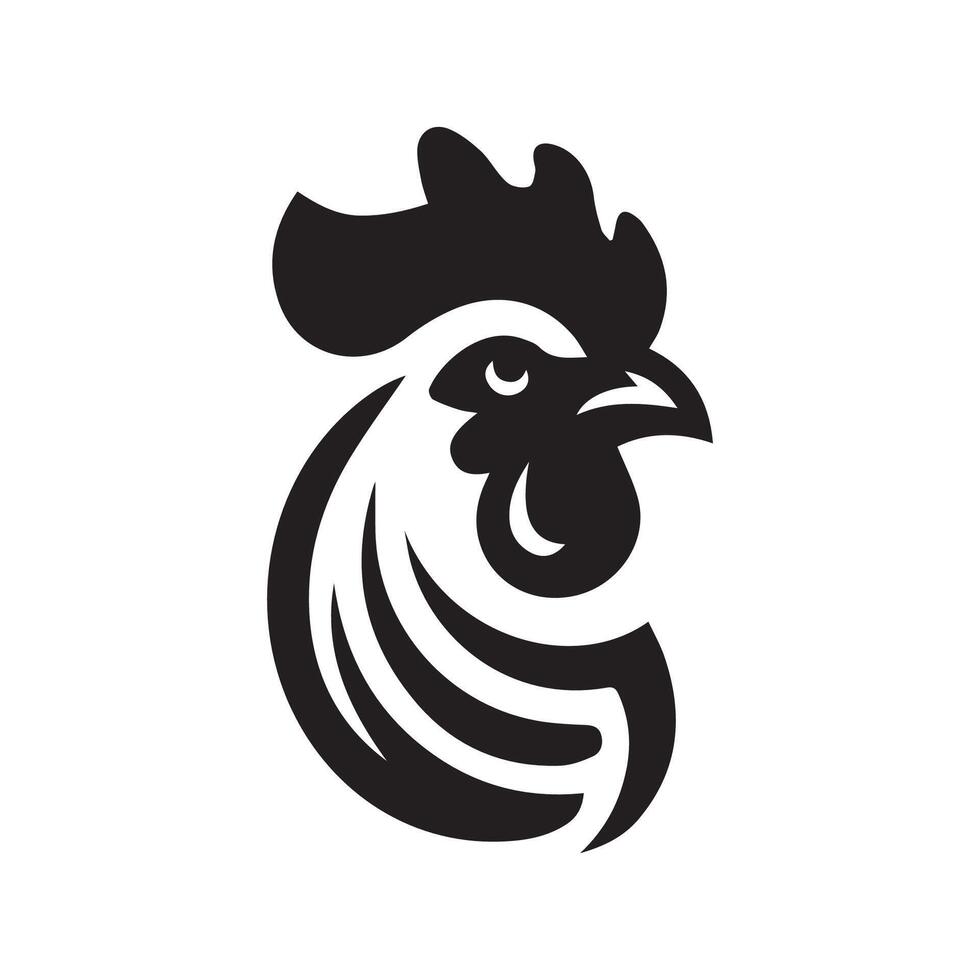 kyckling huvud logotyp design mall, kyckling tupp symbol vektor