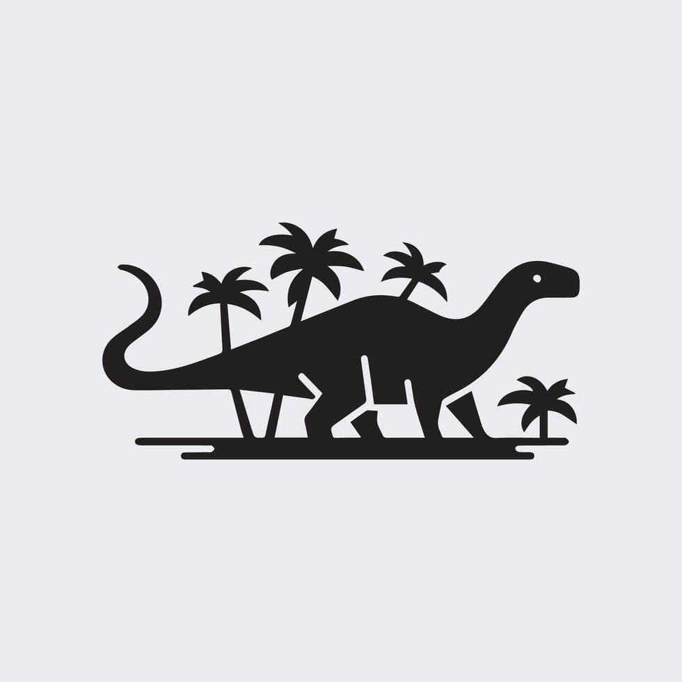 schwarz Dinosaurier Silhouetten, Dinosaurier Logo Symbol vektor