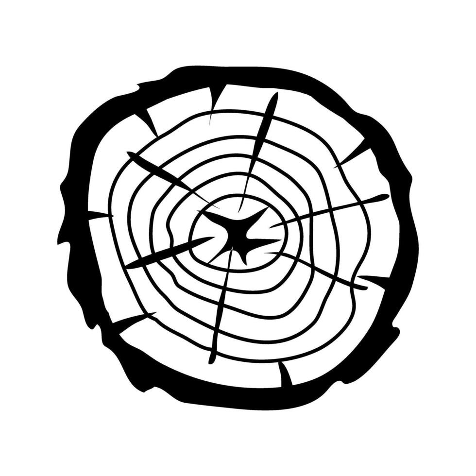 Holz Scheibe Symbol Vektor. Holz Ringe Illustration unterzeichnen. Baum Symbol. Sägewerk Logo. vektor