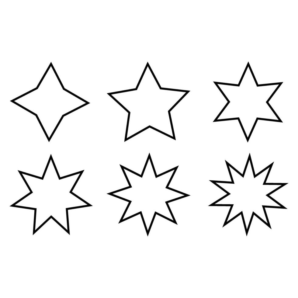 Sunburst Symbol Vektor Satz. Sterne Illustration Zeichen Sammlung. Preis Etikett Symbol. retro Star Logo.