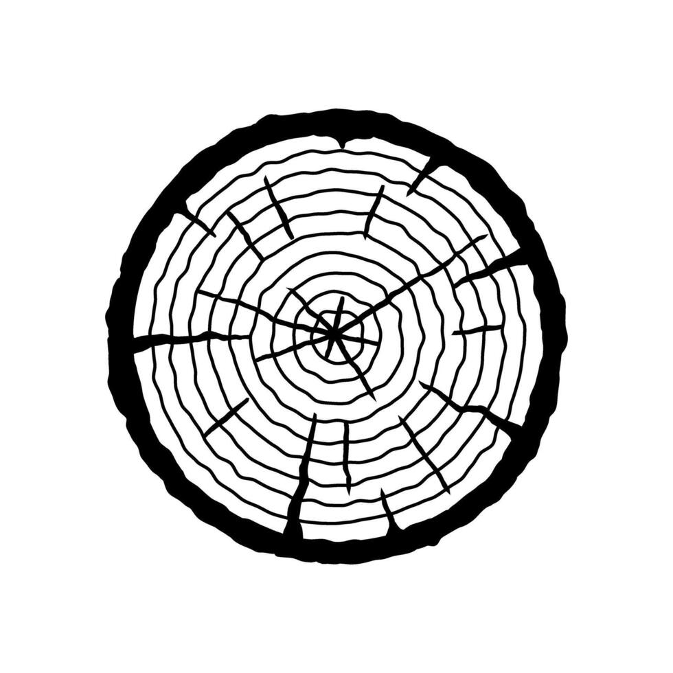 Holz Scheibe Symbol Vektor. Holz Ringe Illustration unterzeichnen. Baum Symbol. Sägewerk Logo. vektor