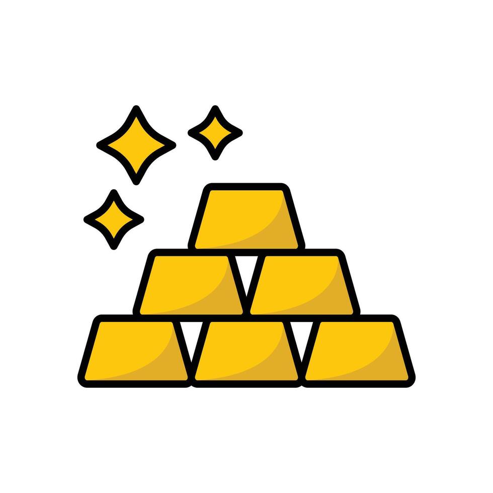 Gold Bar Symbol Vektor Design Vorlage im Weiß Hintergrund