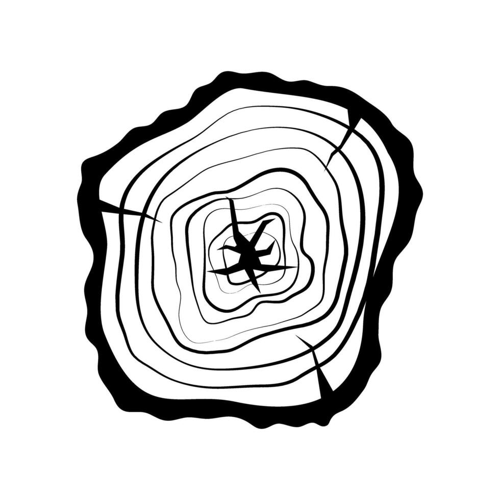 Holz Scheibe Symbol Vektor. Holz Ringe Illustration unterzeichnen. Baum Symbol. Sägewerk Logo. vektor