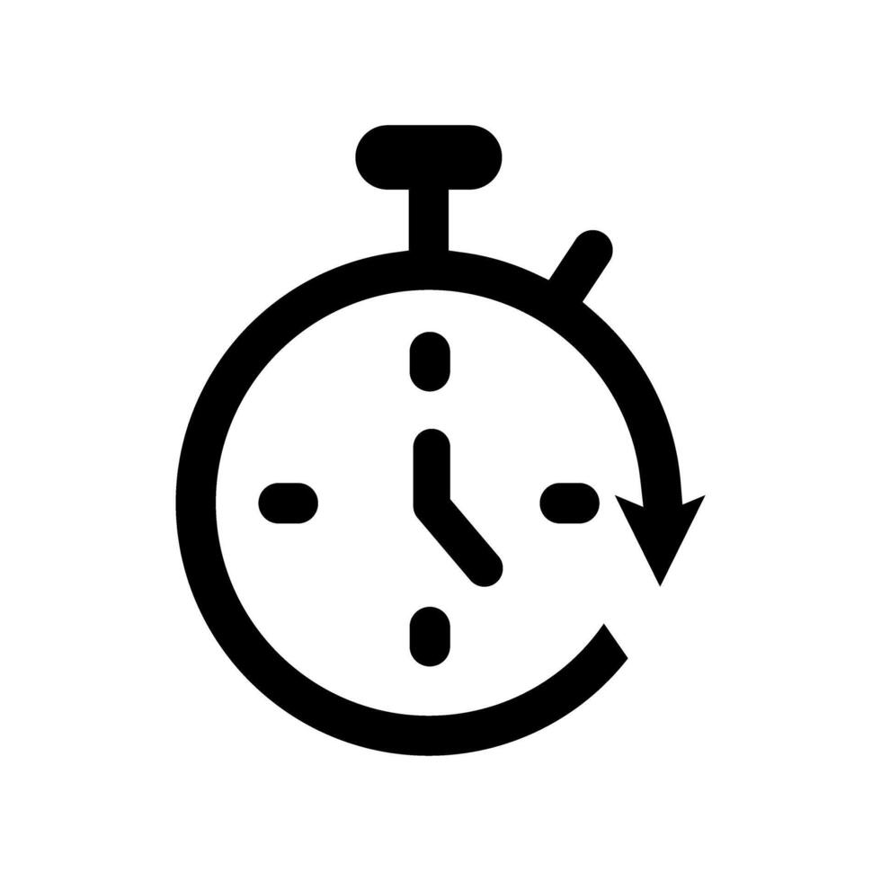 Countdown Symbol Vektor. Passage von Zeit Illustration unterzeichnen. Uhr Symbol. vektor