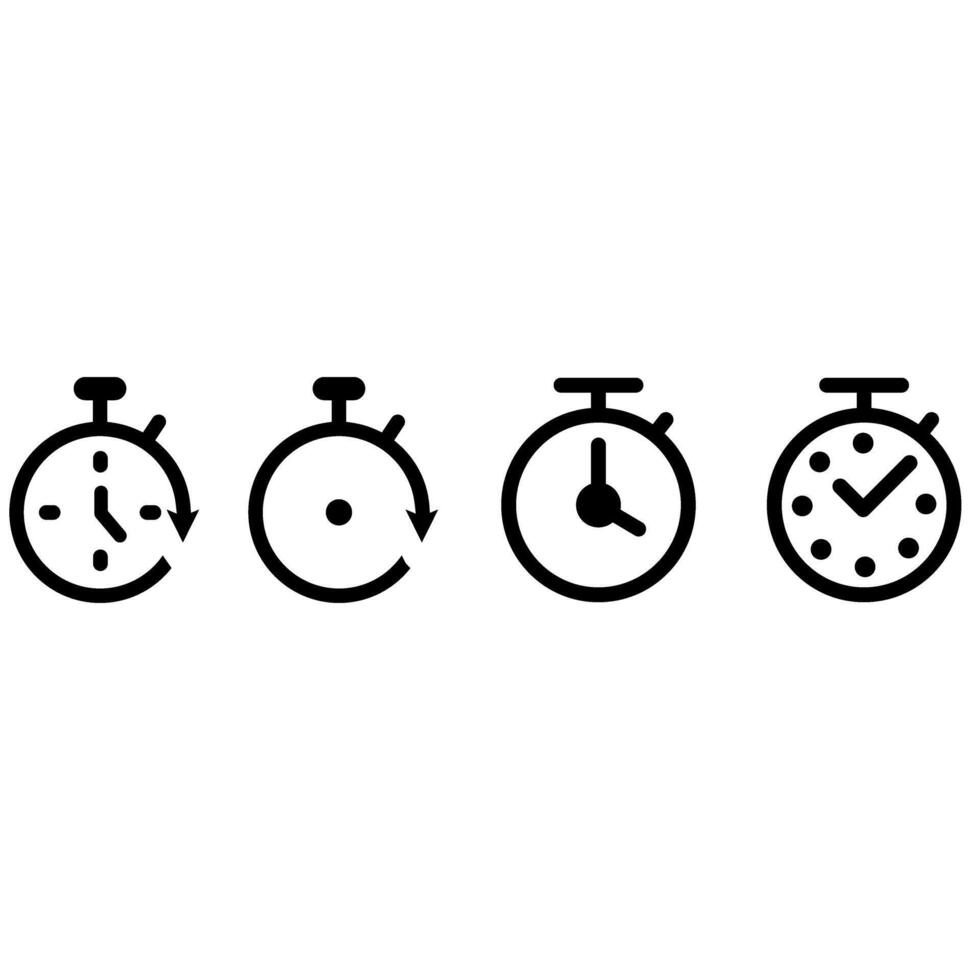 Countdown Symbol Vektor Satz. Passage von Zeit Illustration Zeichen Sammlung. Uhr Symbol.