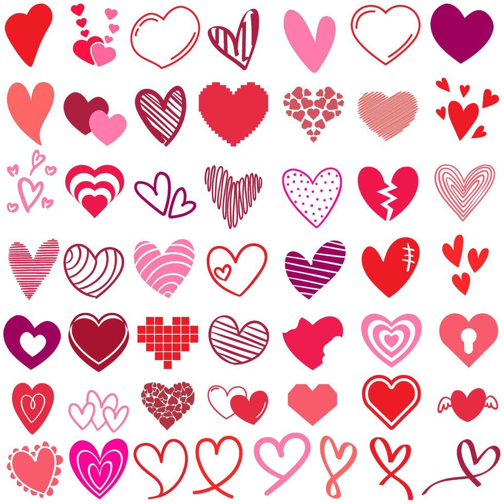 Herz Symbol Vektor Satz. Liebe Illustration Zeichen Sammlung. Romantik Symbol oder Logo.