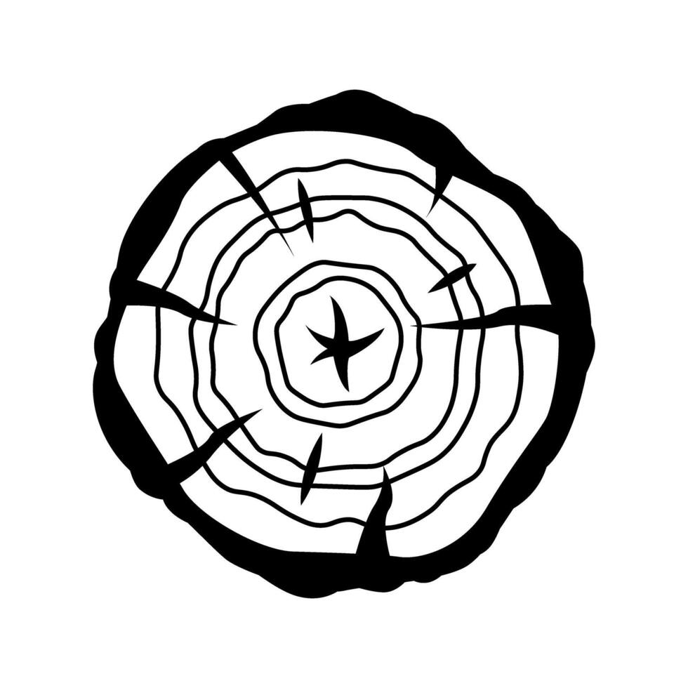 Holz Scheibe Symbol Vektor. Holz Ringe Illustration unterzeichnen. Baum Symbol. Sägewerk Logo. vektor