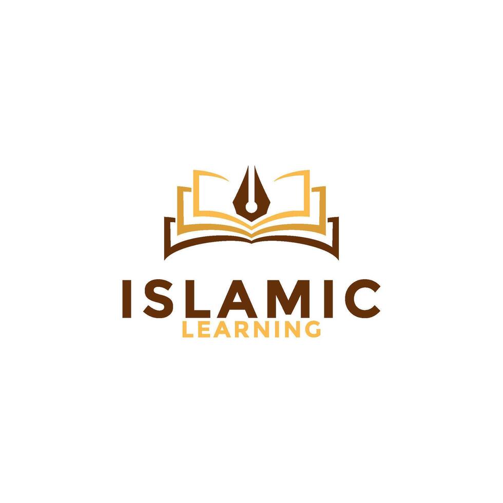 muslim lära sig logotyp, islam inlärning logotyp mall, islamic media vektor illustration
