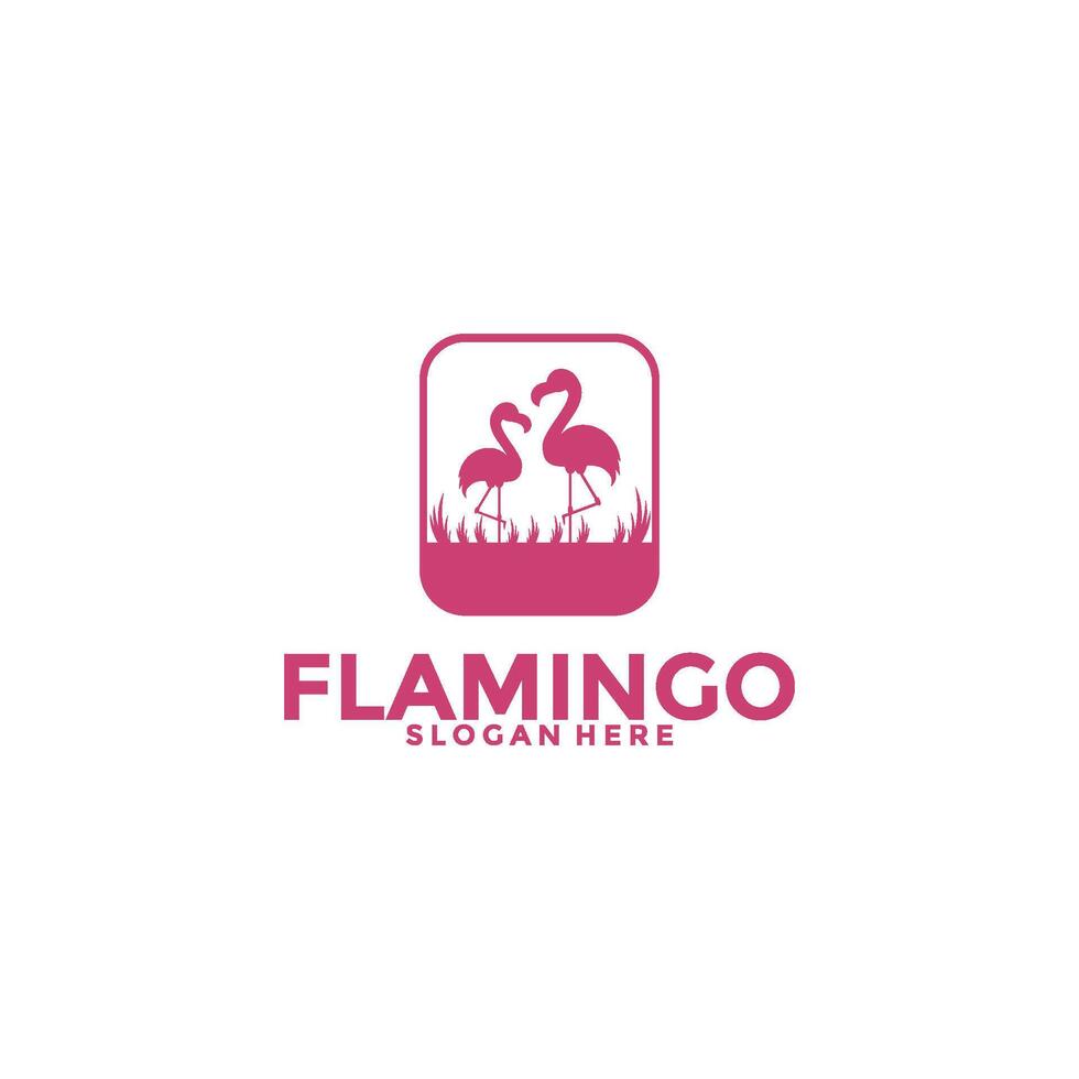 flamingo fågel logotyp begrepp, elegant flamingo logotyp vektor mall