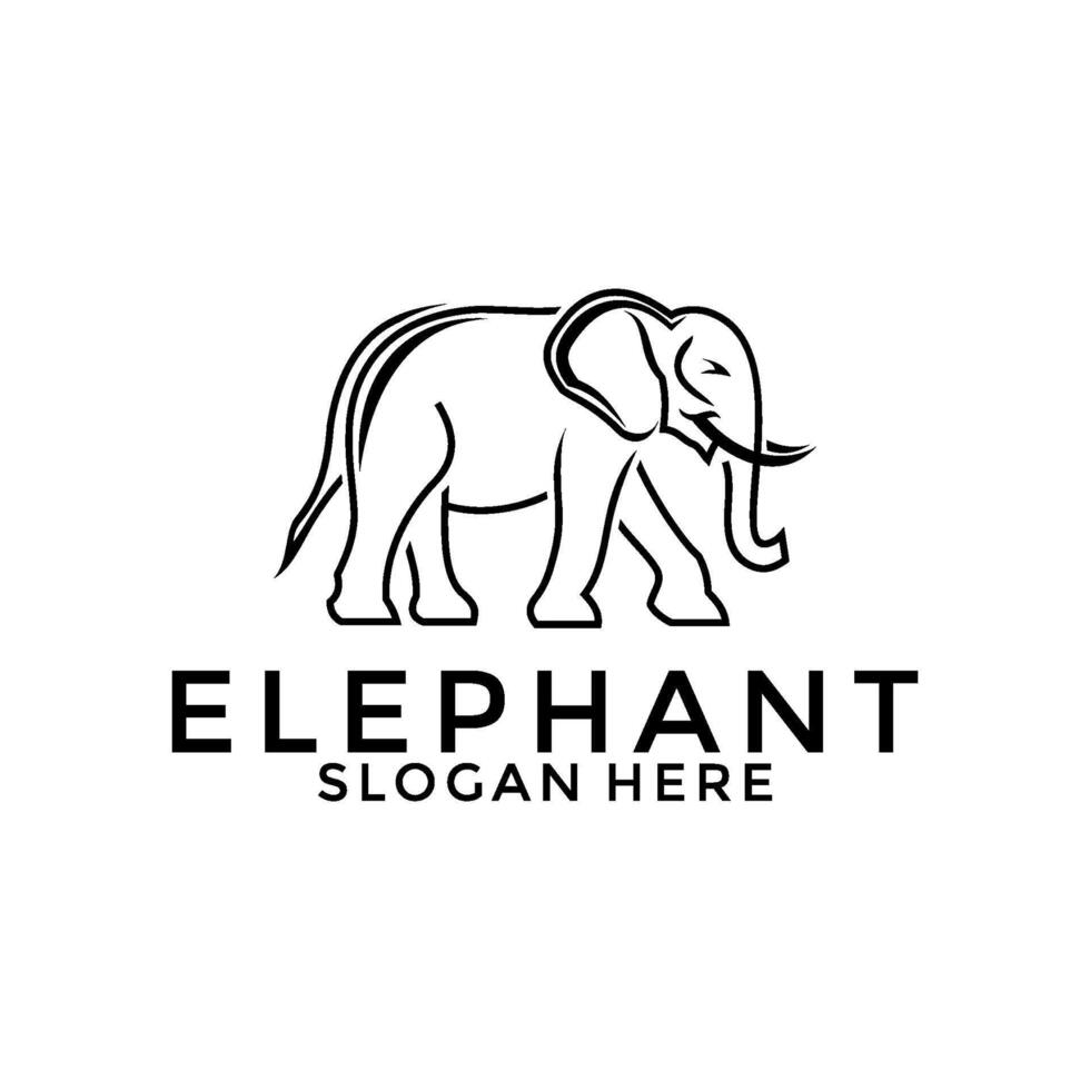 logotyp design kreativ elefant ikon vektor illustration inspiration, elefant linje konst logotyp mall