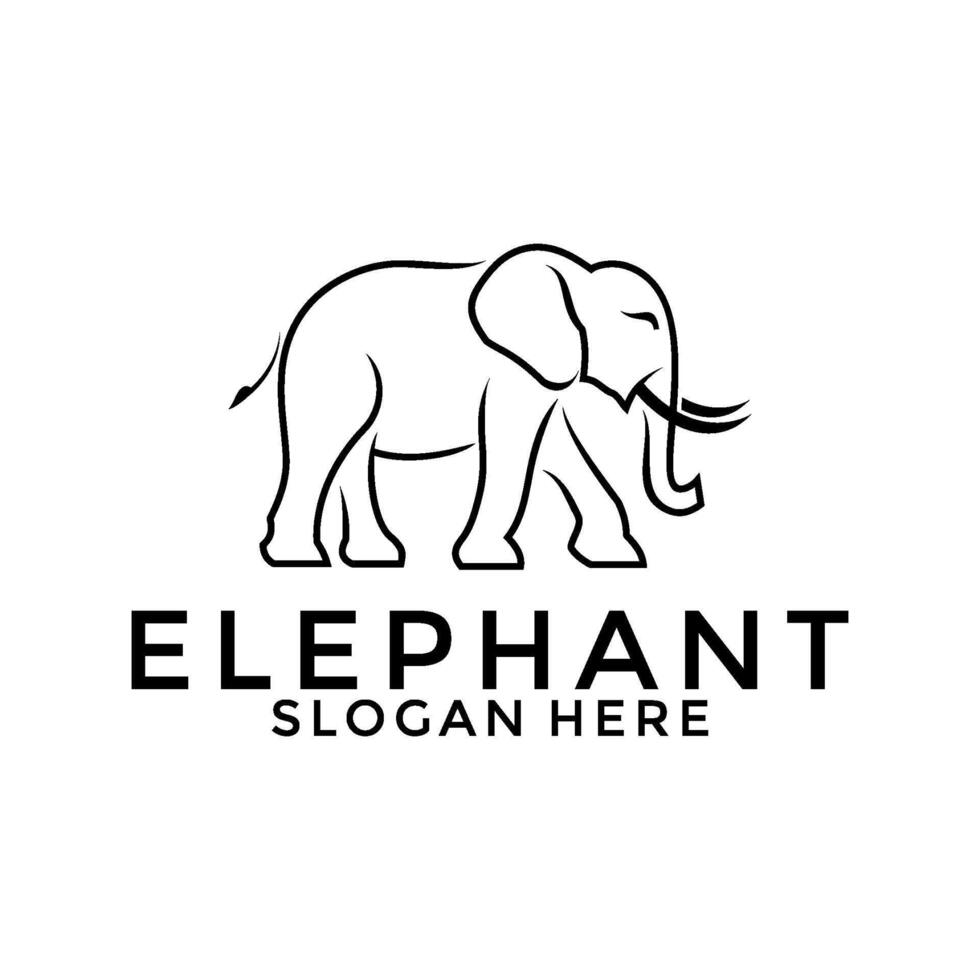 logotyp design kreativ elefant ikon vektor illustration inspiration, elefant linje konst logotyp mall