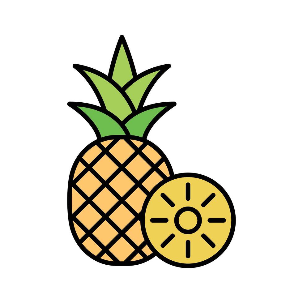 ananas ikon vektor design mall i vit bakgrund